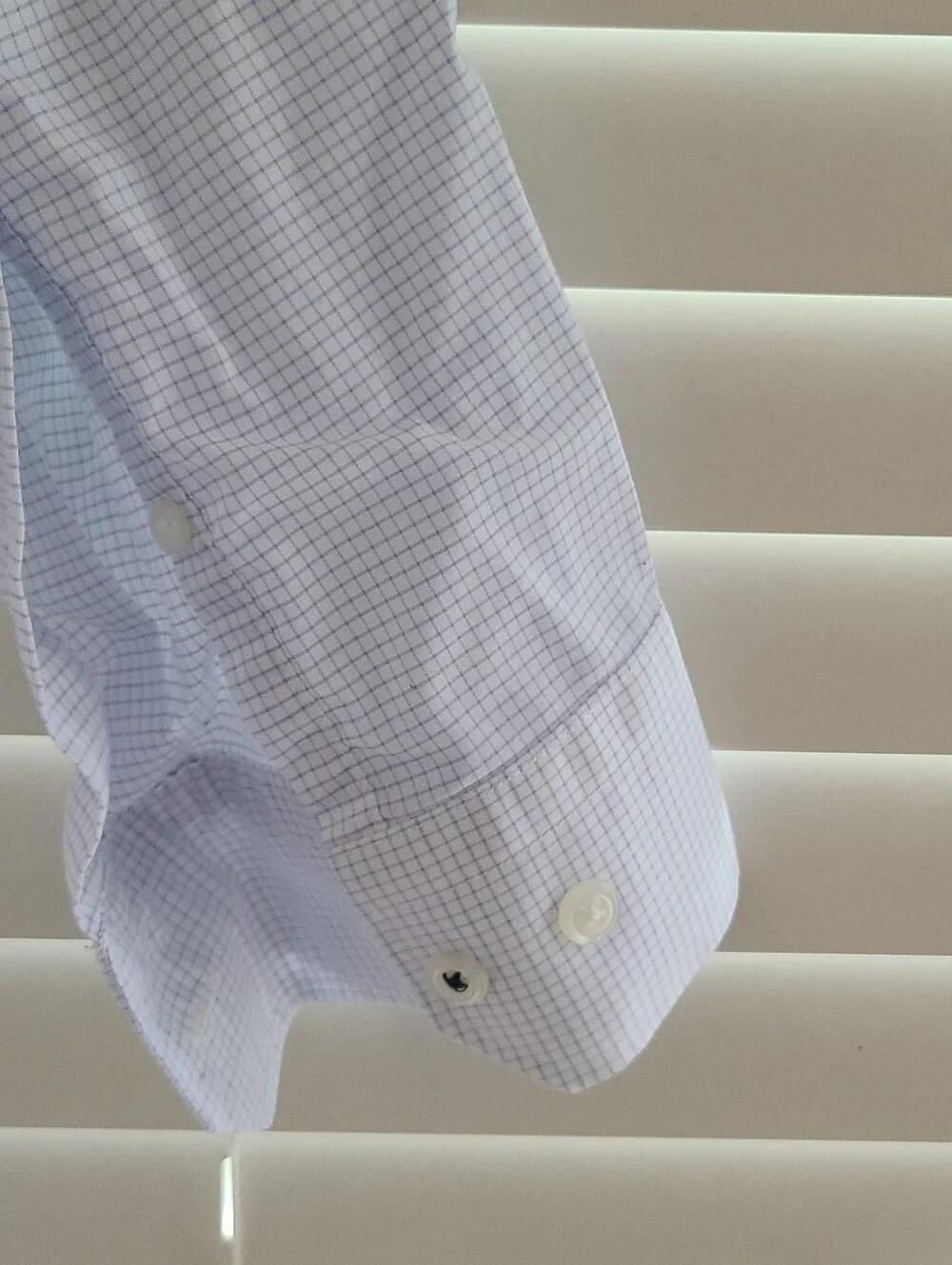 Banana Republic button-up shirt featuring a light blue gingham check pattern